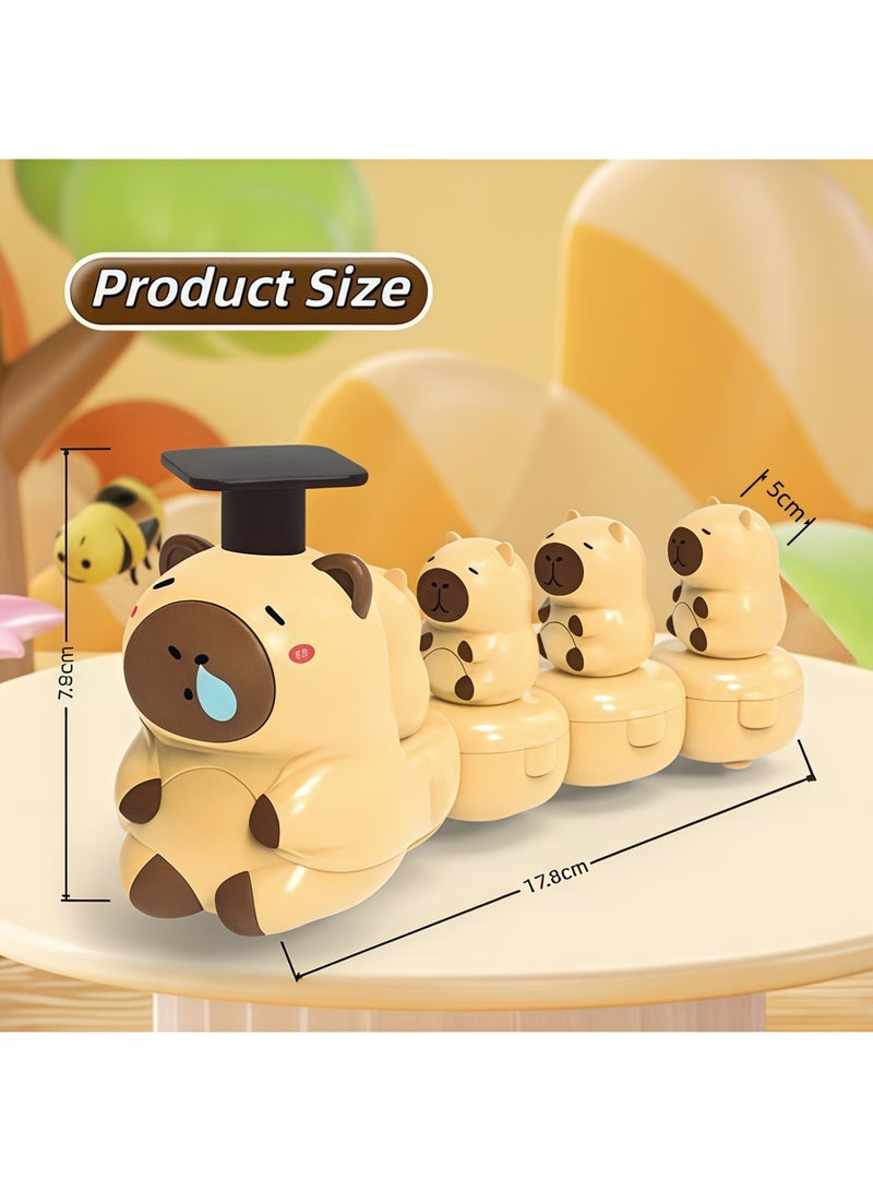 capybara Press and Go Car Toys,Capybara Press-and-Go Car Toys,Cartoon Inertia Sliding Toys,Fun Forest Animal Pressure Car,Battery-Free Press Mechanism | Long-Distance Gliding | Soft Rubber Wheels Anti-Slip & Durable,Best Gifts for Boys and  Grils,For Toddlers 1+ - Image 2